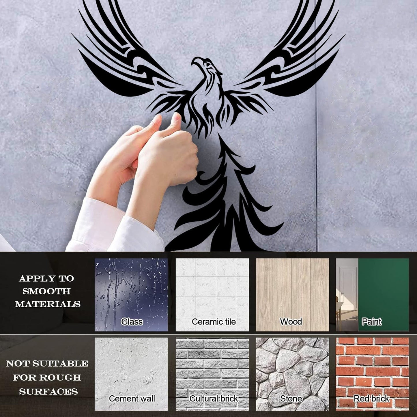 Lettering Stickers Fantasy Amazing Bird Mythology Fire Phoenix Store Decoration