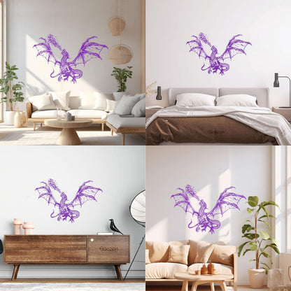Wall Decals Fantasy Animal Magical Myth Dragon Wings Self Adhesive