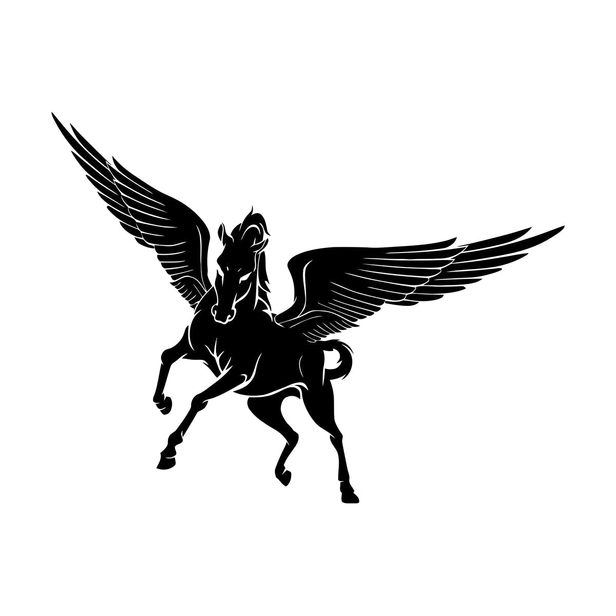 Mural And Wall Vinyl Decal Fantasy Beast Pegasus Horse Wings Equipped With Transfer Film Kit