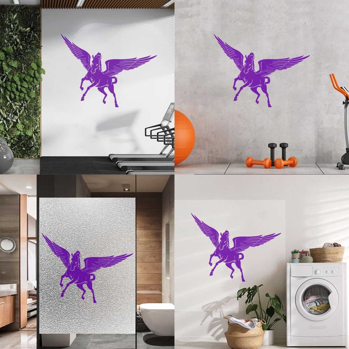 Mural And Wall Vinyl Decal Fantasy Beast Pegasus Horse Wings Equipped With Transfer Film Kit