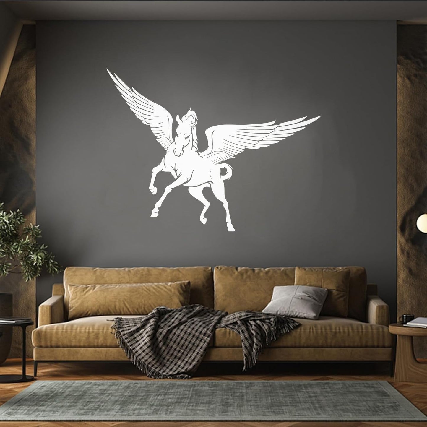 Mural And Wall Vinyl Decal Fantasy Beast Pegasus Horse Wings Equipped With Transfer Film Kit