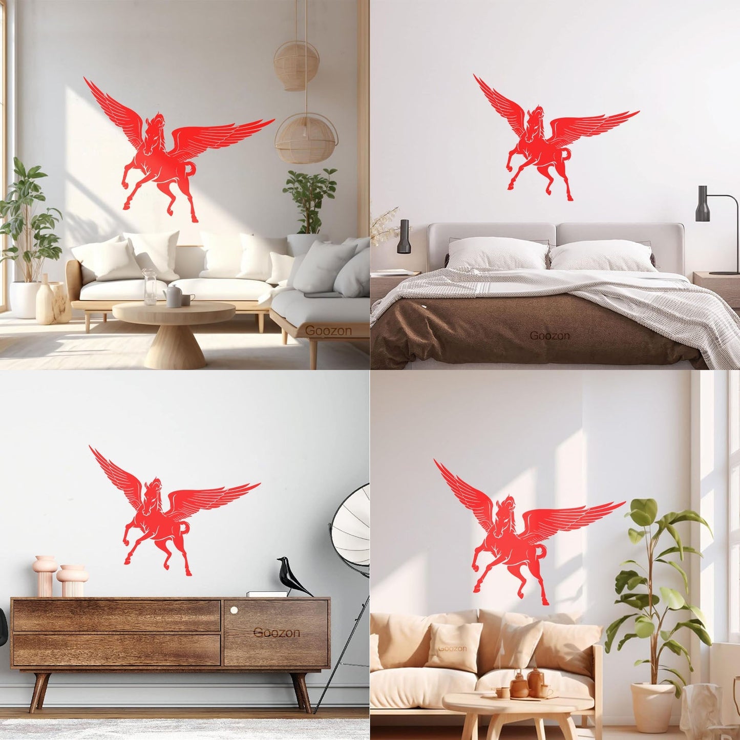 Mural And Wall Vinyl Decal Fantasy Beast Pegasus Horse Wings Equipped With Transfer Film Kit