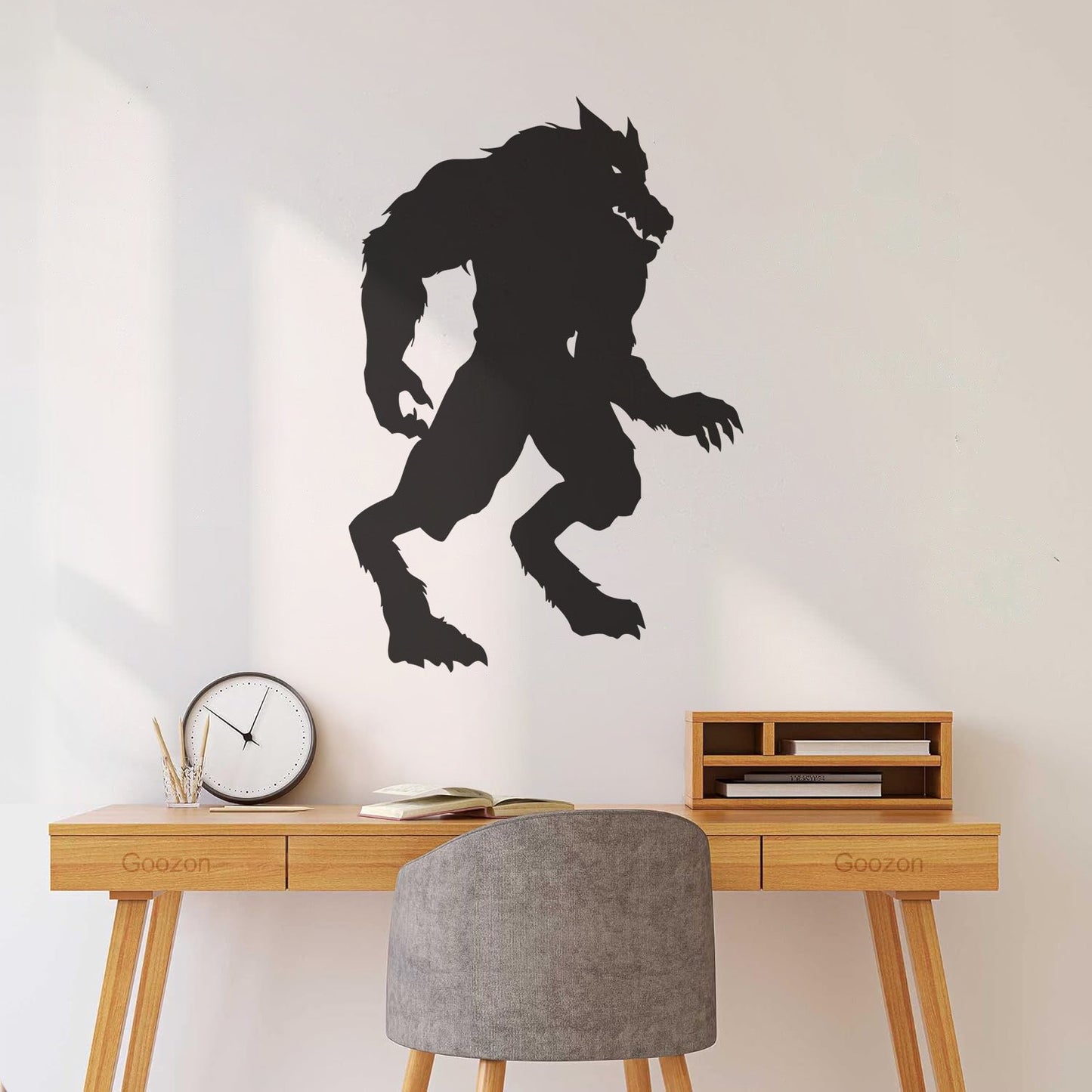 Wall Stickers Paster Paper Fantasy Big Beast Werewolf Aggressive Predator Easy Installation