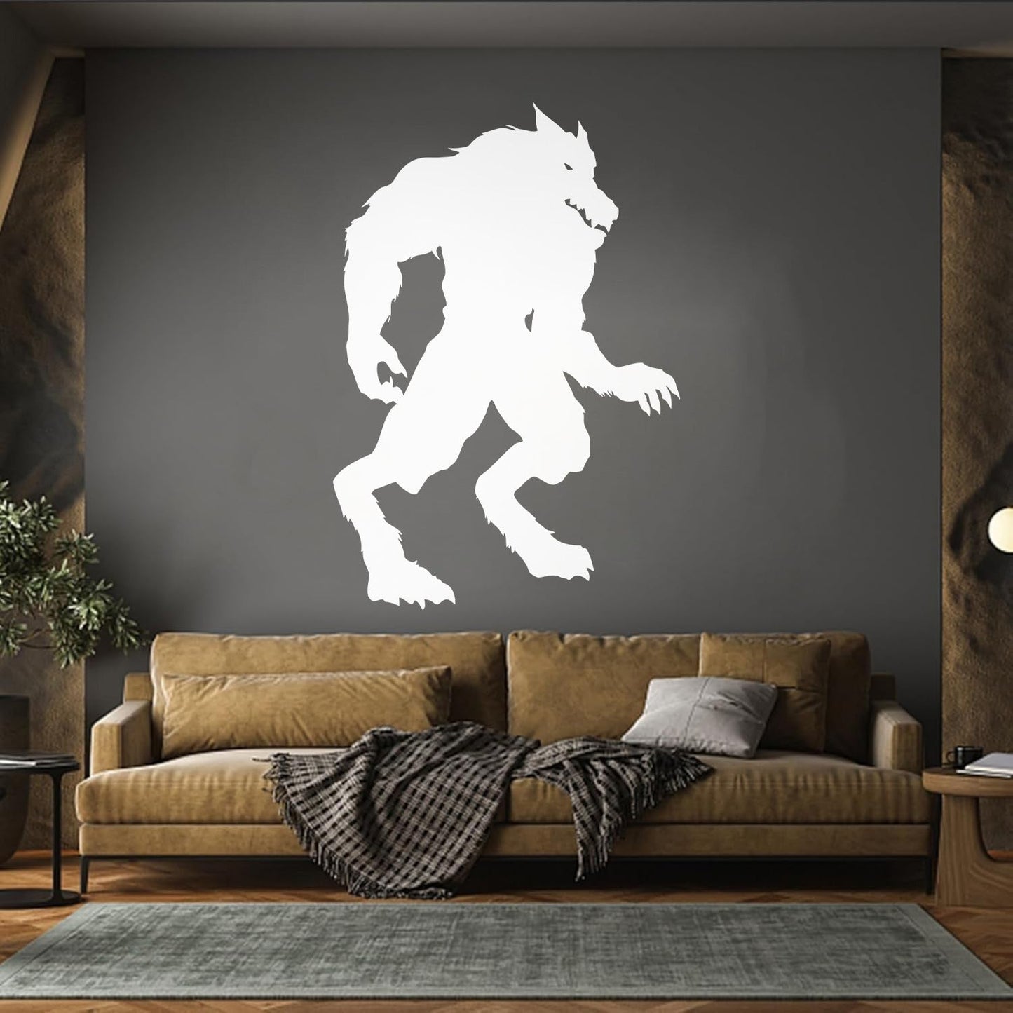 Wall Stickers Paster Paper Fantasy Big Beast Werewolf Aggressive Predator Easy Installation