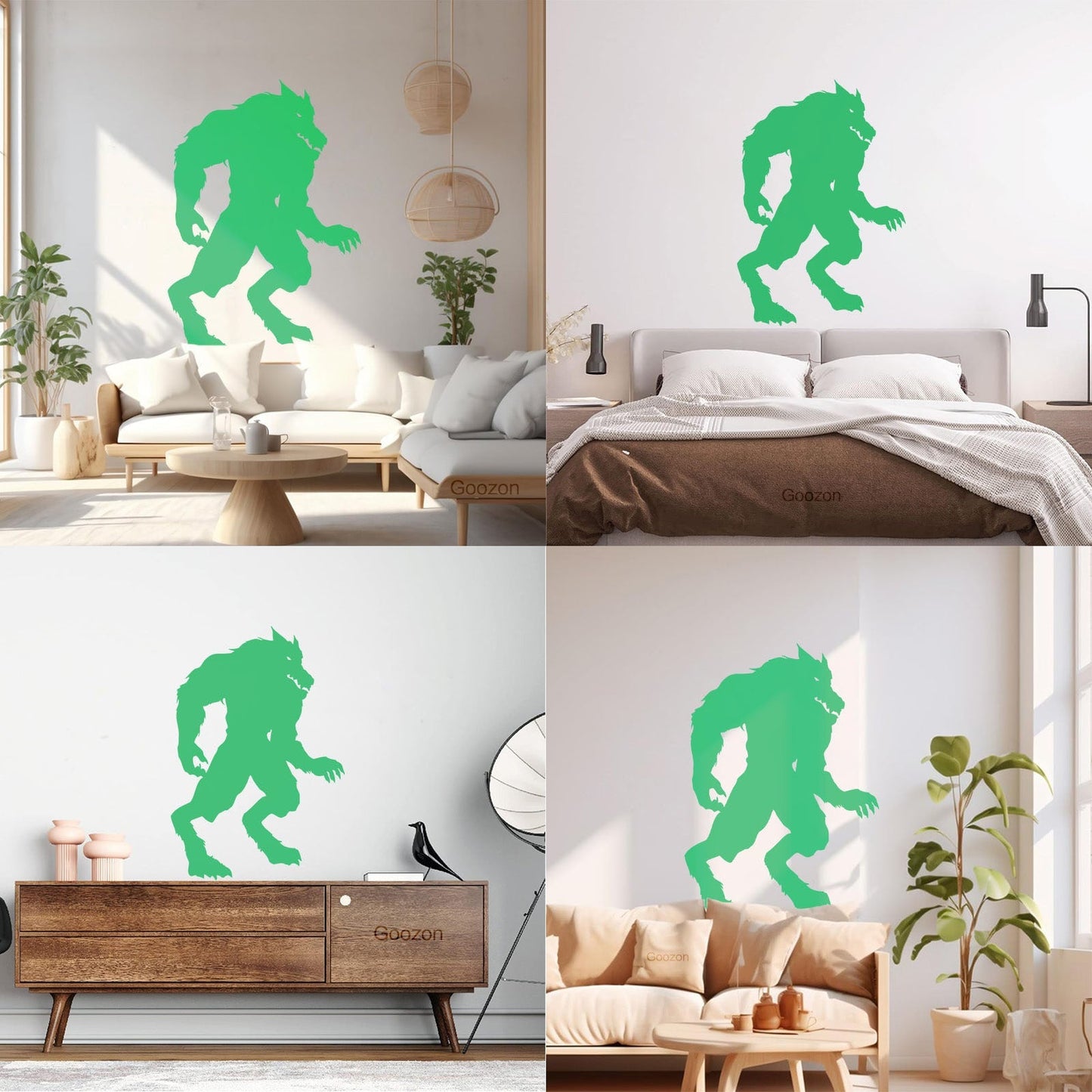 Wall Stickers Paster Paper Fantasy Big Beast Werewolf Aggressive Predator Easy Installation