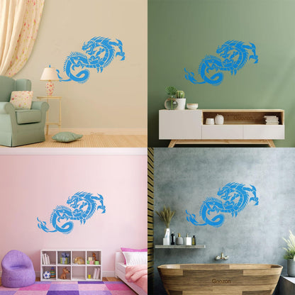 Wall Decals Pvc Fantasy Fairytale Animal Myth Dragon Monsters Wall Beautification