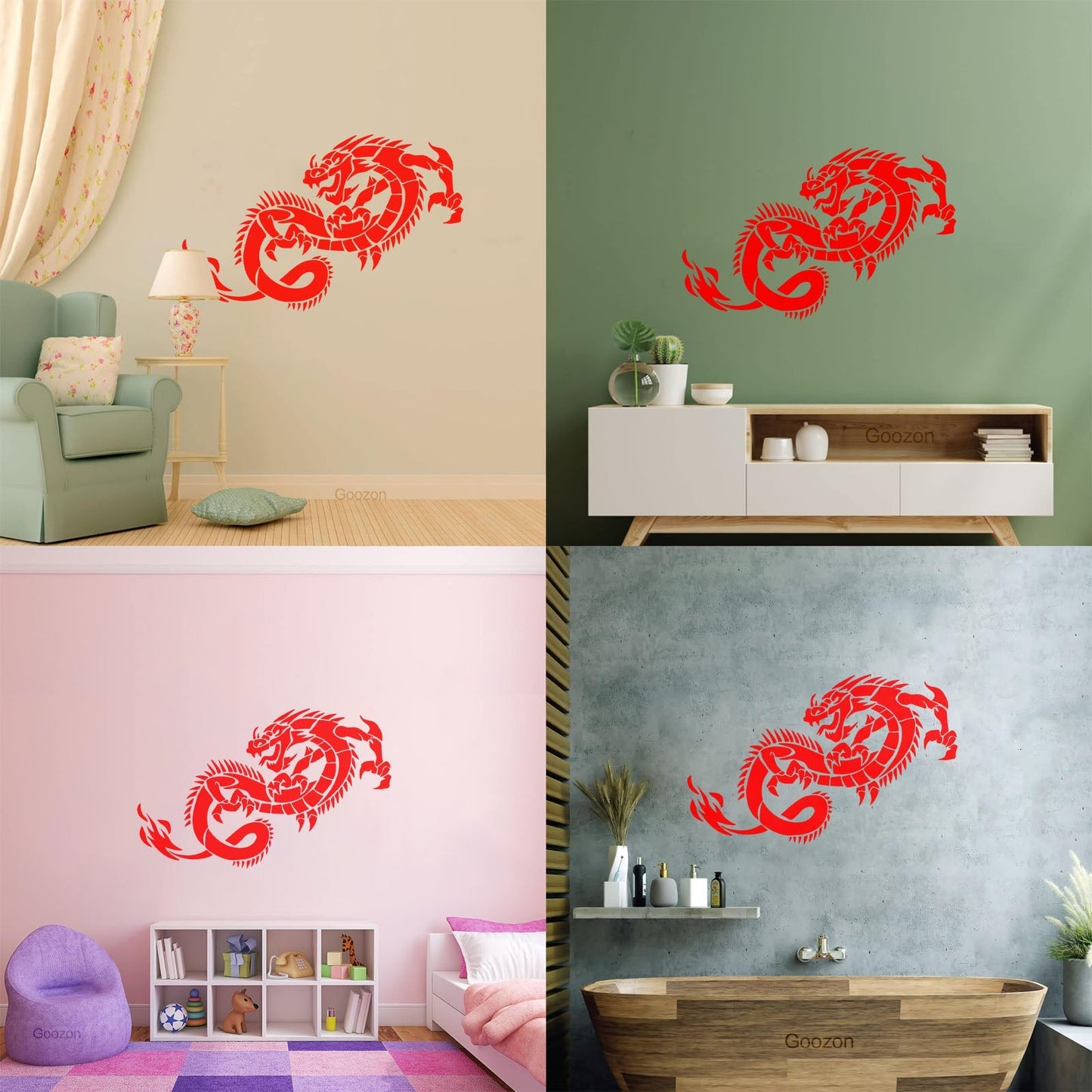 Wall Decals Pvc Fantasy Fairytale Animal Myth Dragon Monsters Wall Beautification