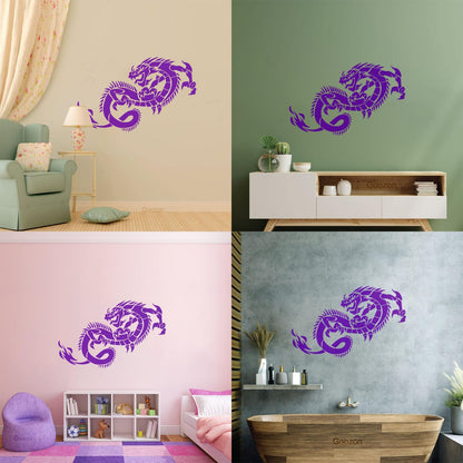 Wall Decals Pvc Fantasy Fairytale Animal Myth Dragon Monsters Wall Beautification
