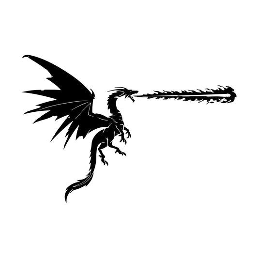 Lettering Stickers Fantasy Fire Breathing Dragon Fly Myth Car Body Decoration