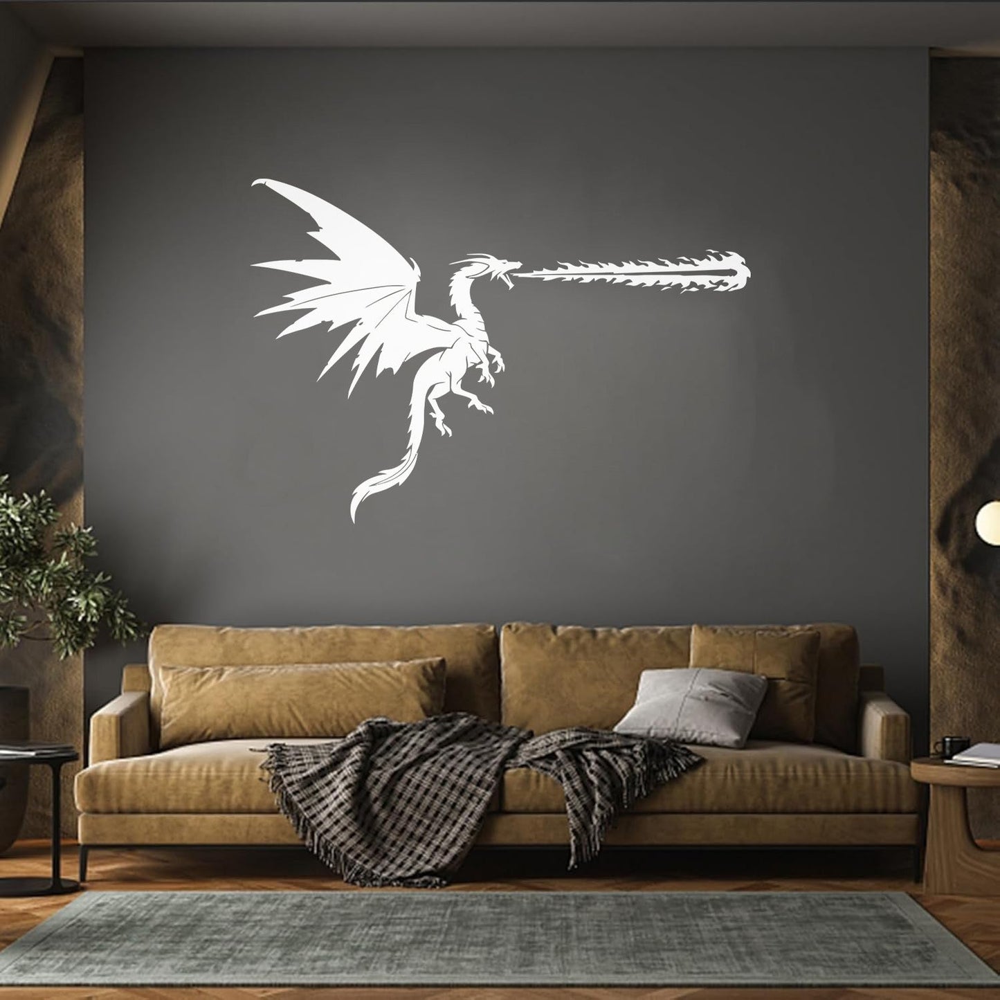 Lettering Stickers Fantasy Fire Breathing Dragon Fly Myth Car Body Decoration