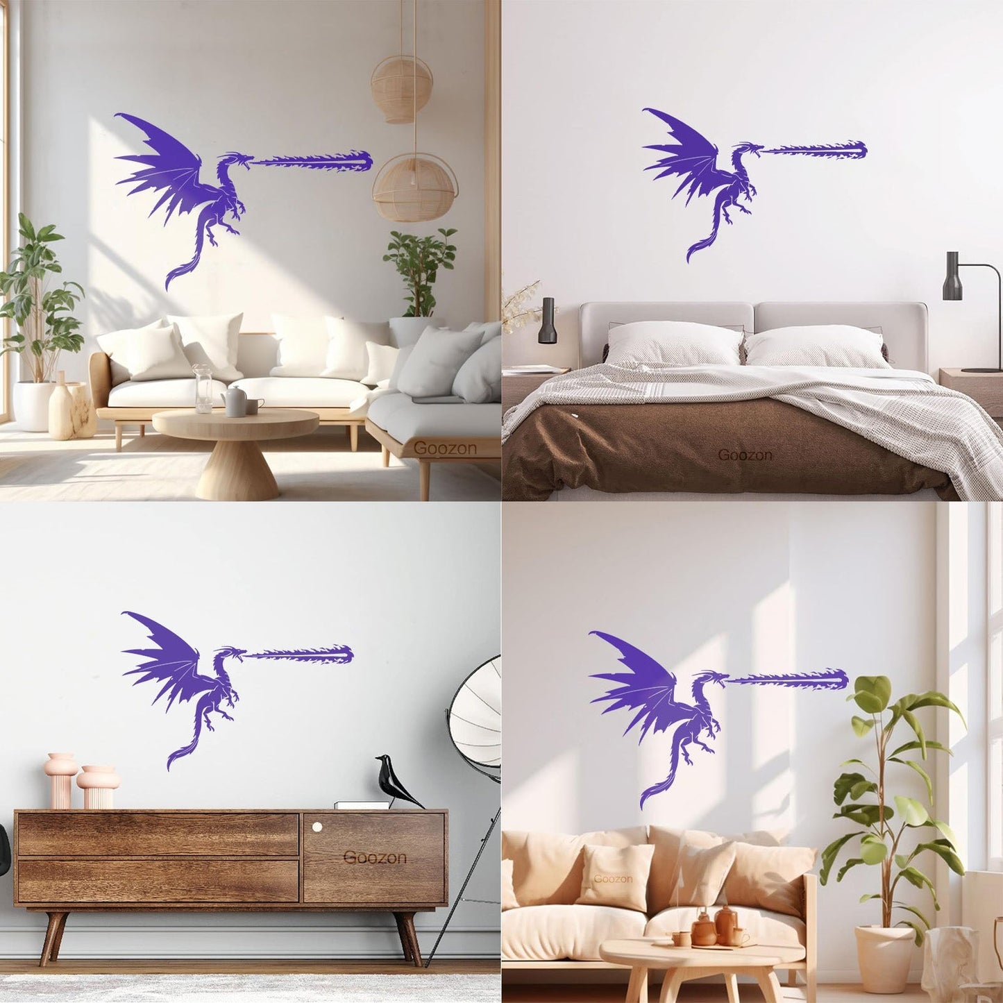 Lettering Stickers Fantasy Fire Breathing Dragon Fly Myth Car Body Decoration