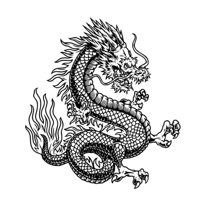 Vinyl Wall Stickers Fantasy Japanese Dragon Snake Mythology Glass Stickers