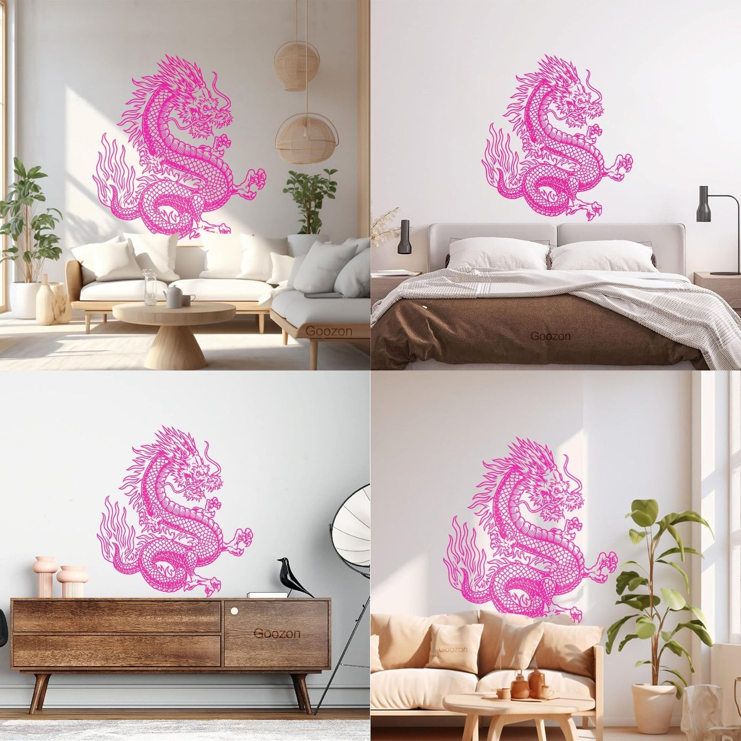 Vinyl Wall Stickers Fantasy Japanese Dragon Snake Mythology Glass Stickers