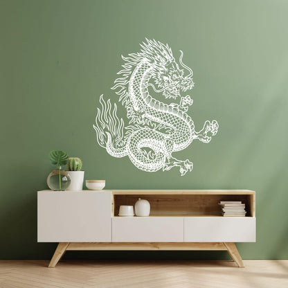Vinyl Wall Stickers Fantasy Japanese Dragon Snake Mythology Glass Stickers