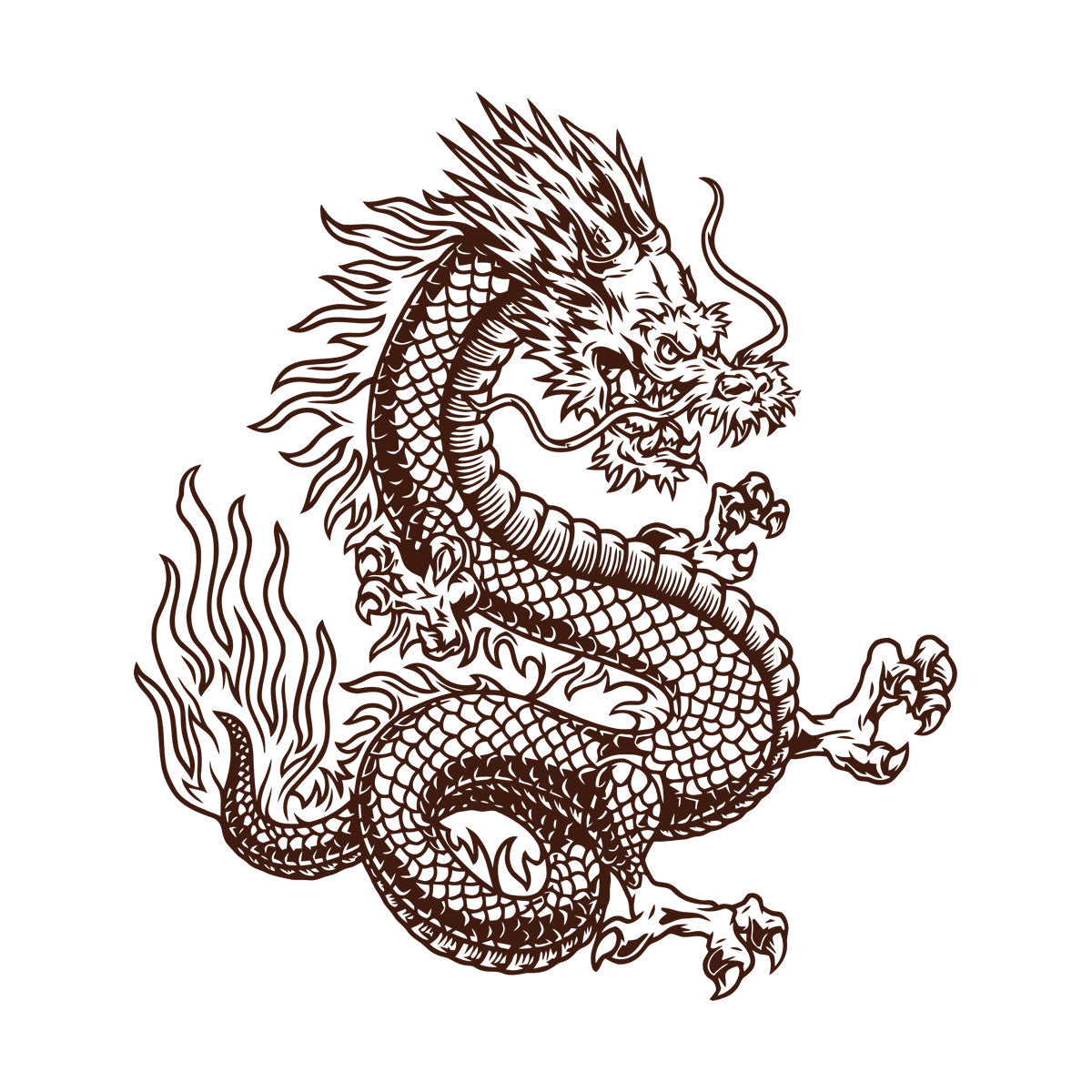 Vinyl Wall Stickers Fantasy Japanese Dragon Snake Mythology Glass Stickers