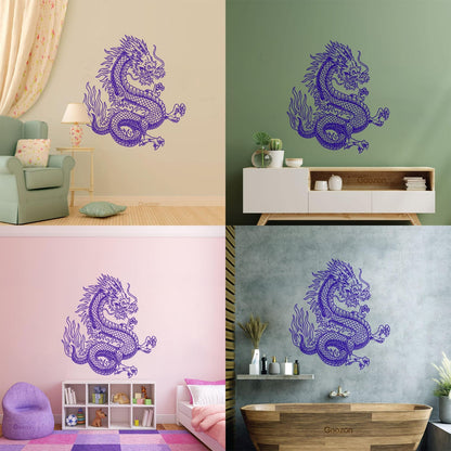 Vinyl Wall Stickers Fantasy Japanese Dragon Snake Mythology Glass Stickers