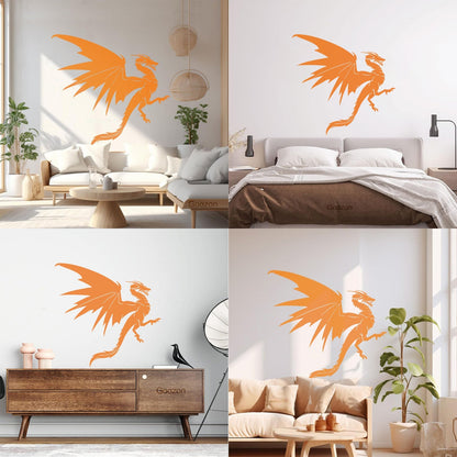 Vinyl Wall Decals Fantasy Magical Flying Dragon Mythology Tattoo Culture