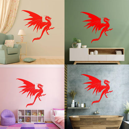 Vinyl Wall Decals Fantasy Magical Flying Dragon Mythology Tattoo Culture