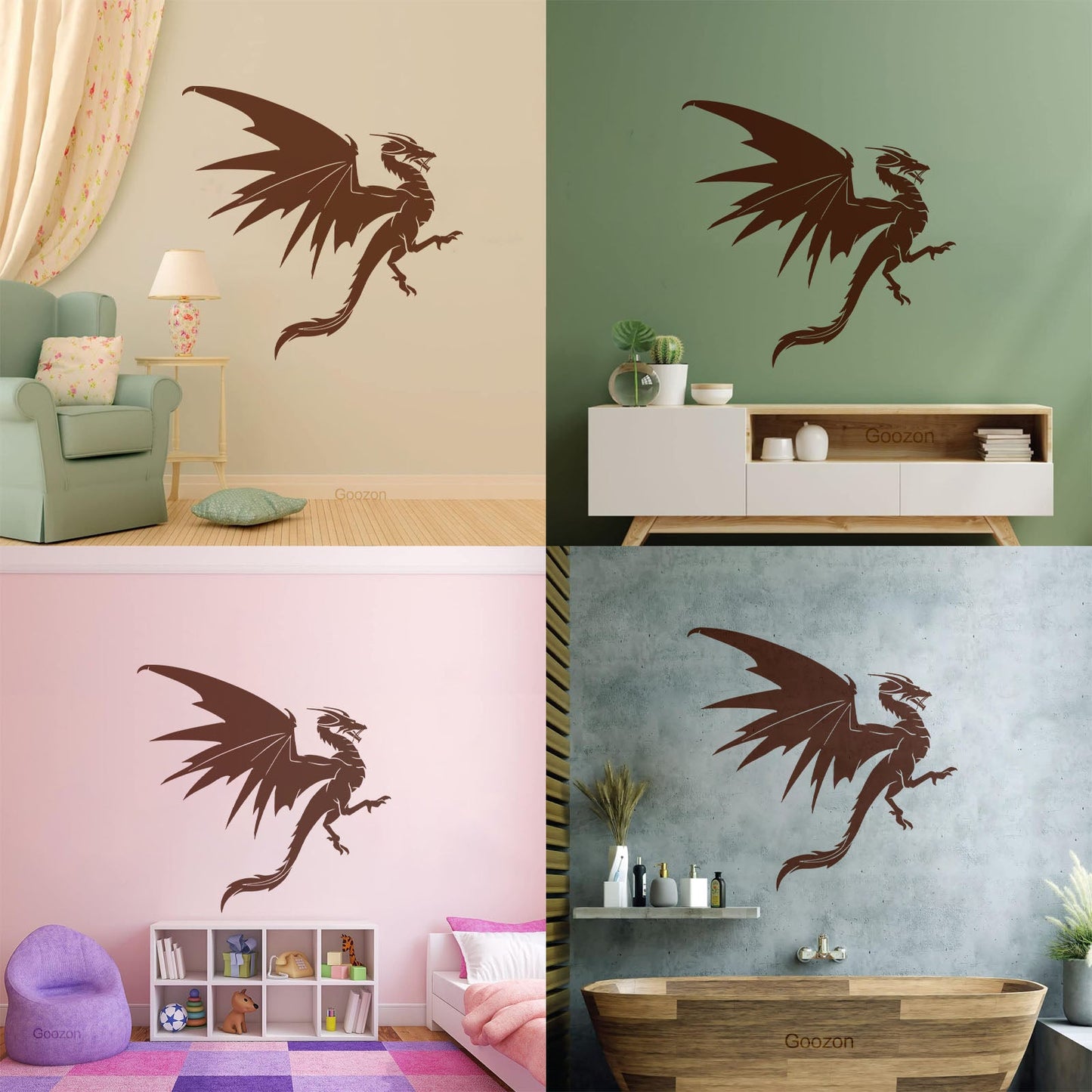 Vinyl Wall Decals Fantasy Magical Flying Dragon Mythology Tattoo Culture