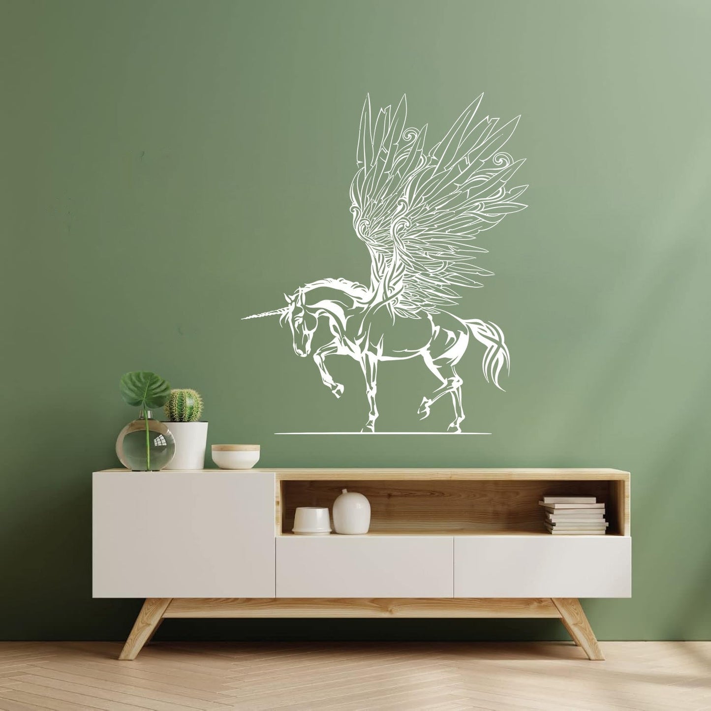 Engraving Decals Fantasy Pegasus Unicorn Wings Fairy Tale Children'S Removable Without Leaving Glue