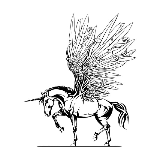 Engraving Decals Fantasy Pegasus Unicorn Wings Fairy Tale Children'S Removable Without Leaving Glue