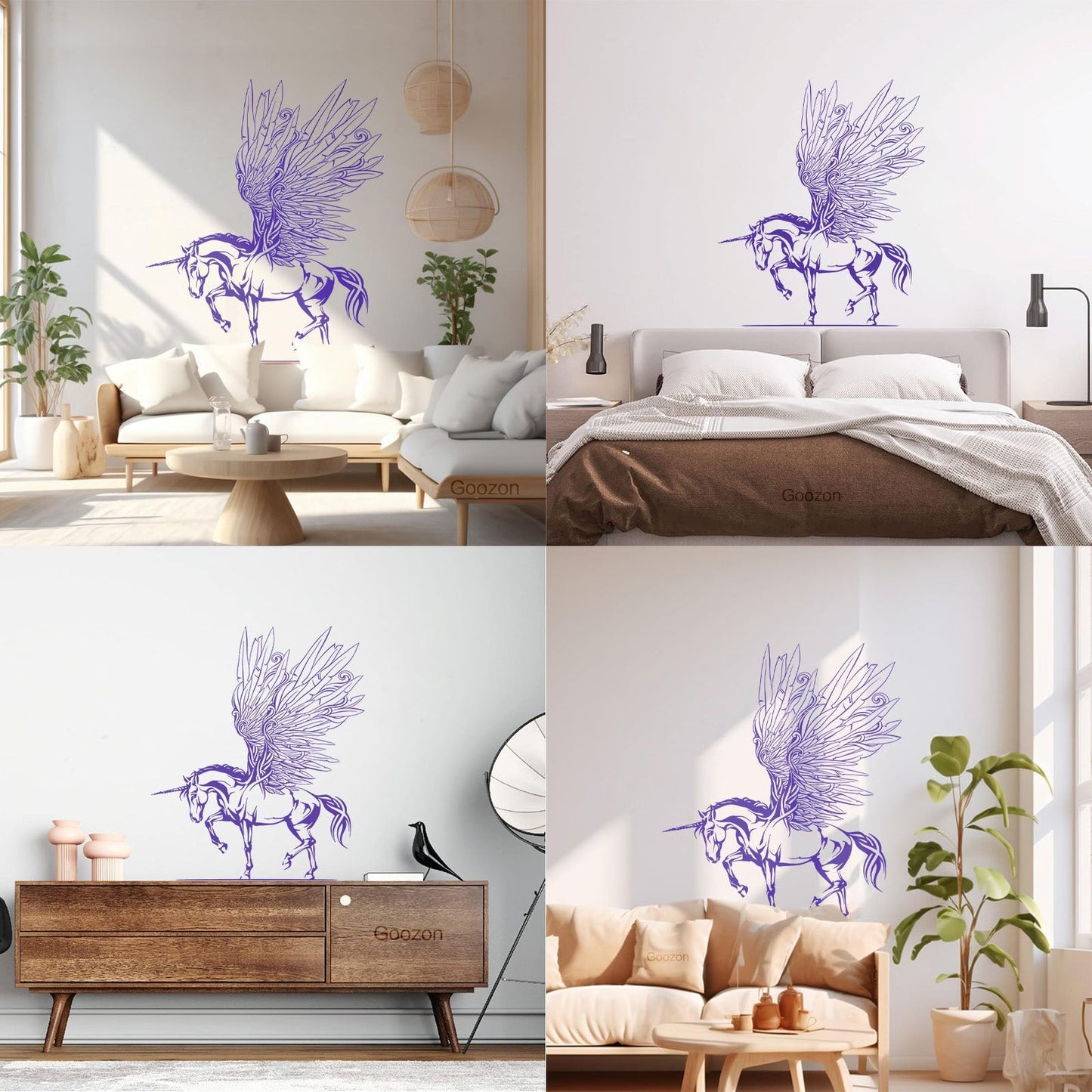 Engraving Decals Fantasy Pegasus Unicorn Wings Fairy Tale Children'S Removable Without Leaving Glue