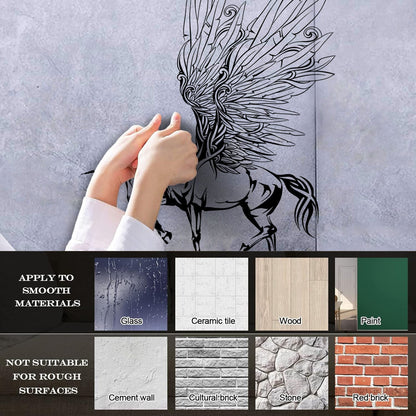 Engraving Decals Fantasy Pegasus Unicorn Wings Fairy Tale Children'S Removable Without Leaving Glue