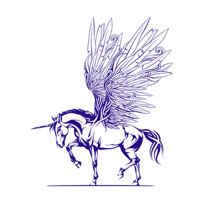 Engraving Decals Fantasy Pegasus Unicorn Wings Fairy Tale Children'S Removable Without Leaving Glue