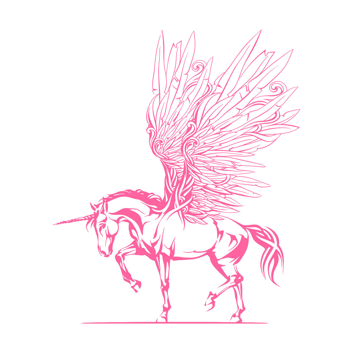 Engraving Decals Fantasy Pegasus Unicorn Wings Fairy Tale Children'S Removable Without Leaving Glue