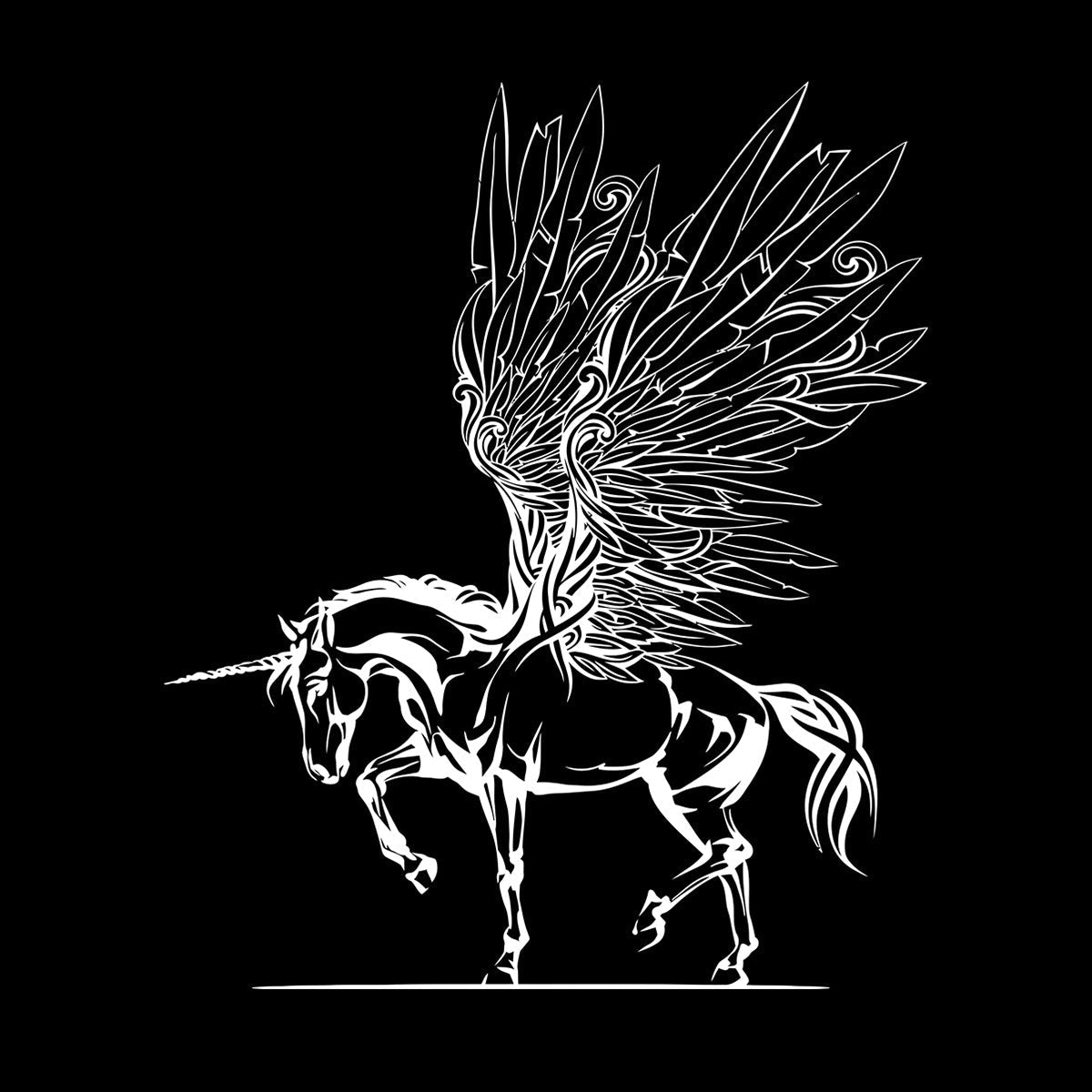 Engraving Decals Fantasy Pegasus Unicorn Wings Fairy Tale Children'S Removable Without Leaving Glue