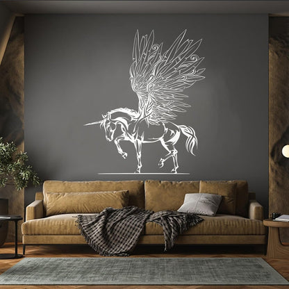 Engraving Decals Fantasy Pegasus Unicorn Wings Fairy Tale Children'S Removable Without Leaving Glue