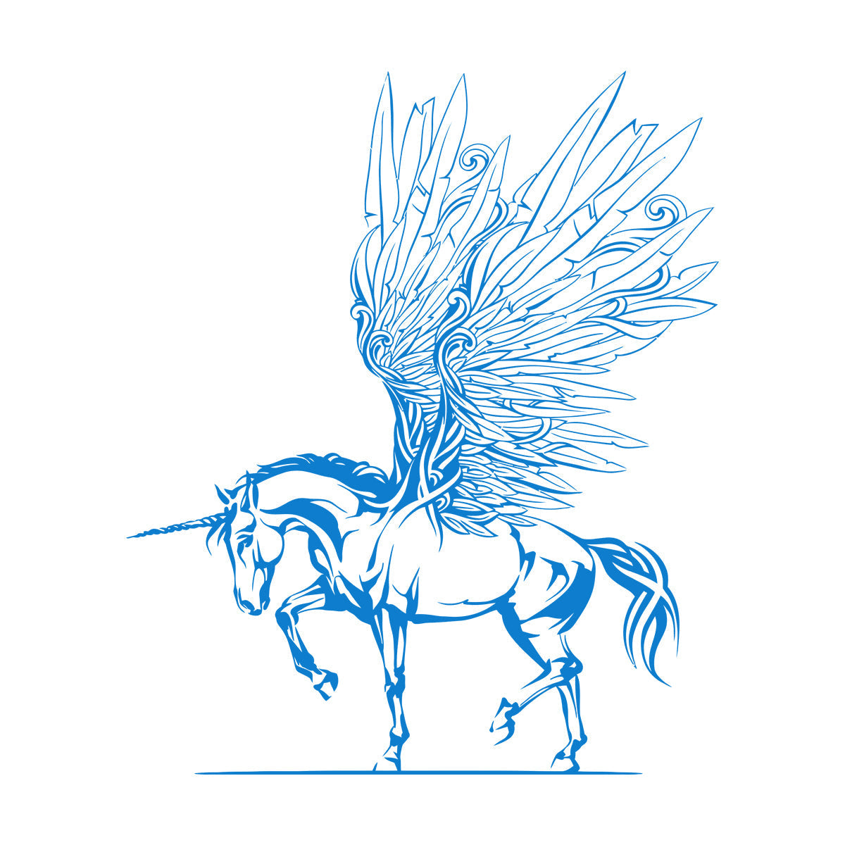 Engraving Decals Fantasy Pegasus Unicorn Wings Fairy Tale Children'S Removable Without Leaving Glue