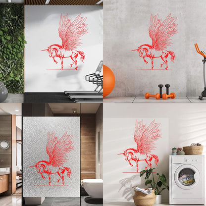 Engraving Decals Fantasy Pegasus Unicorn Wings Fairy Tale Children'S Removable Without Leaving Glue