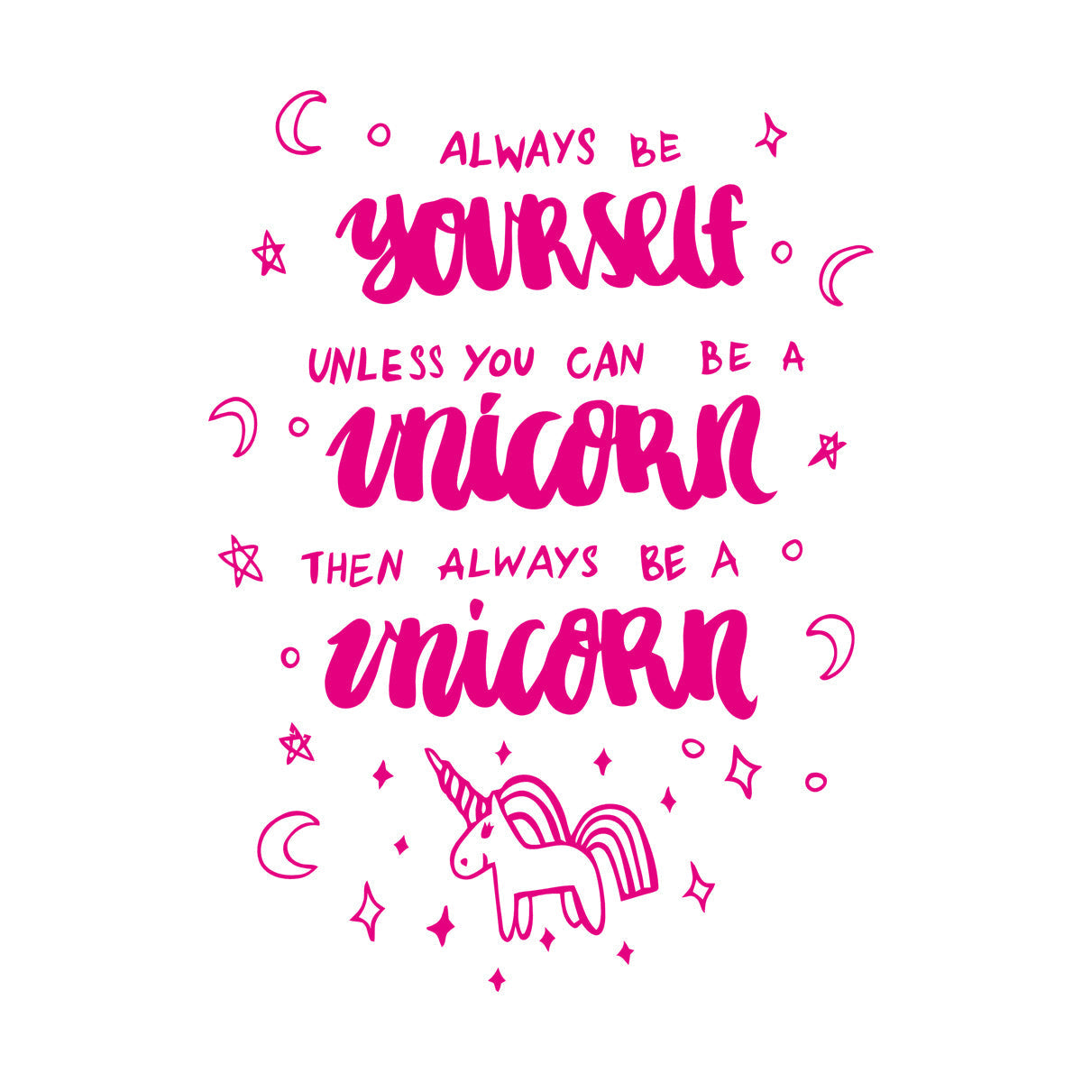 Wall Stickers Paster Paper Fantasy Unicorn Funny Phrase Quote Bedroom Do Not Damage The Wall Surface