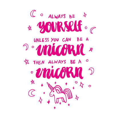 Wall Stickers Paster Paper Fantasy Unicorn Funny Phrase Quote Bedroom Do Not Damage The Wall Surface