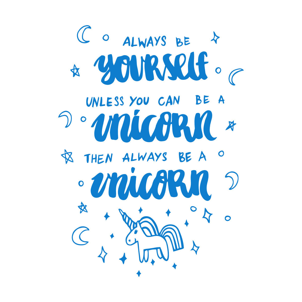 Wall Stickers Paster Paper Fantasy Unicorn Funny Phrase Quote Bedroom Do Not Damage The Wall Surface