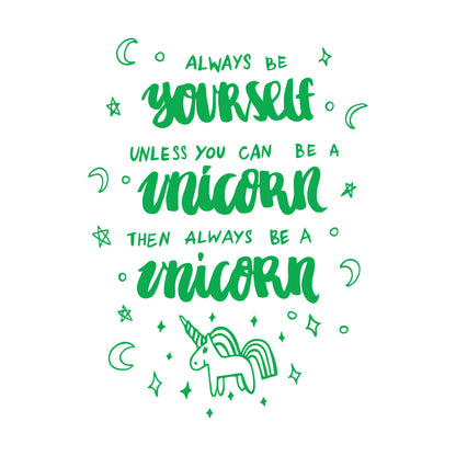 Wall Stickers Paster Paper Fantasy Unicorn Funny Phrase Quote Bedroom Do Not Damage The Wall Surface