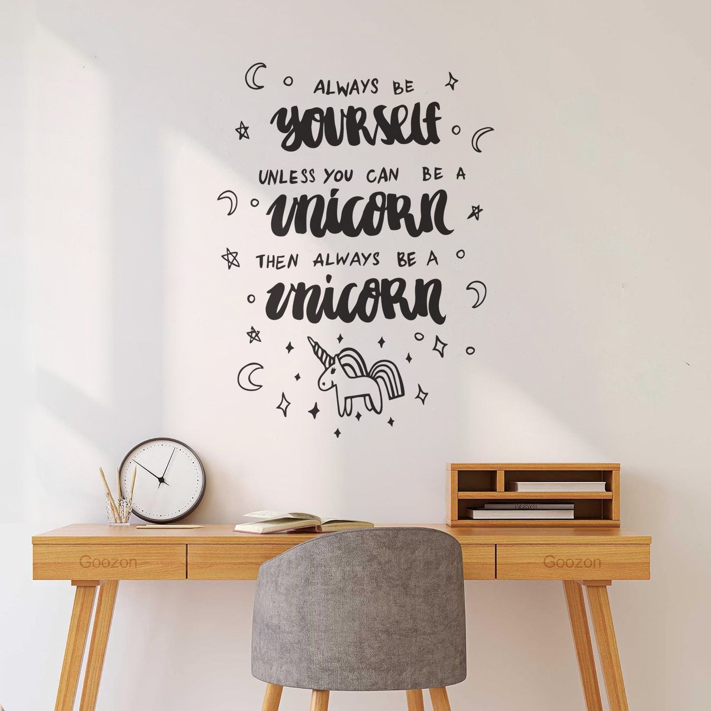 Wall Stickers Paster Paper Fantasy Unicorn Funny Phrase Quote Bedroom Do Not Damage The Wall Surface