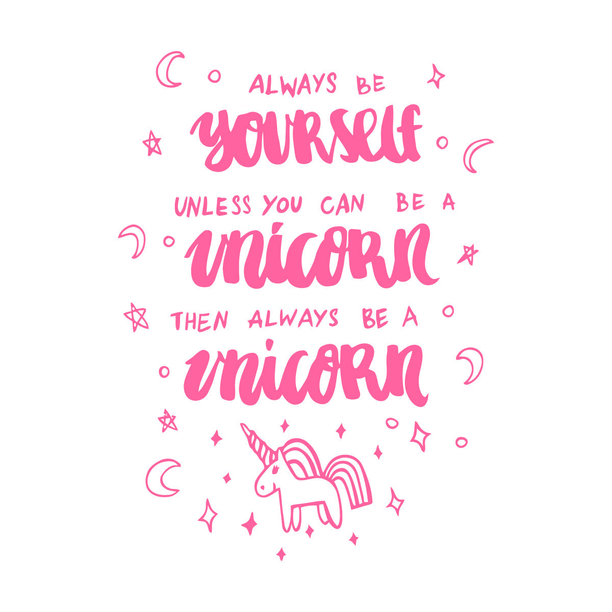 Wall Stickers Paster Paper Fantasy Unicorn Funny Phrase Quote Bedroom Do Not Damage The Wall Surface