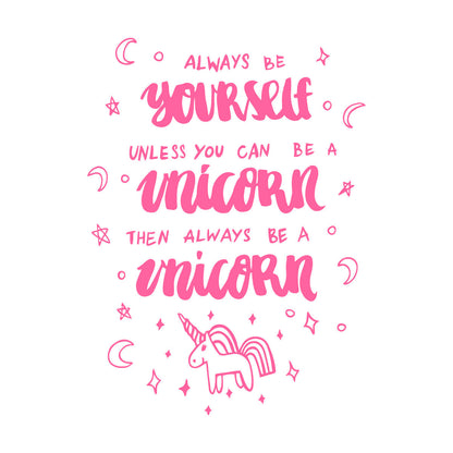 Wall Stickers Paster Paper Fantasy Unicorn Funny Phrase Quote Bedroom Do Not Damage The Wall Surface