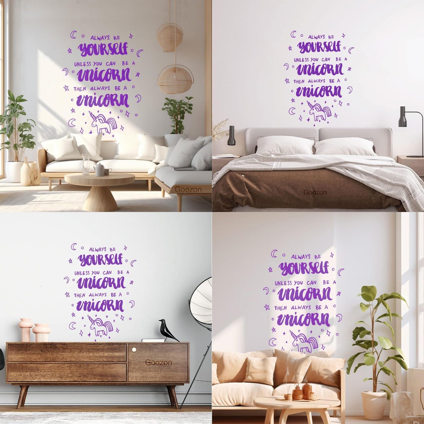 Wall Stickers Paster Paper Fantasy Unicorn Funny Phrase Quote Bedroom Do Not Damage The Wall Surface