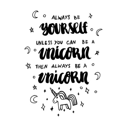 Wall Stickers Paster Paper Fantasy Unicorn Funny Phrase Quote Bedroom Do Not Damage The Wall Surface