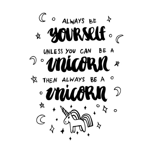 Wall Stickers Paster Paper Fantasy Unicorn Funny Phrase Quote Bedroom Do Not Damage The Wall Surface