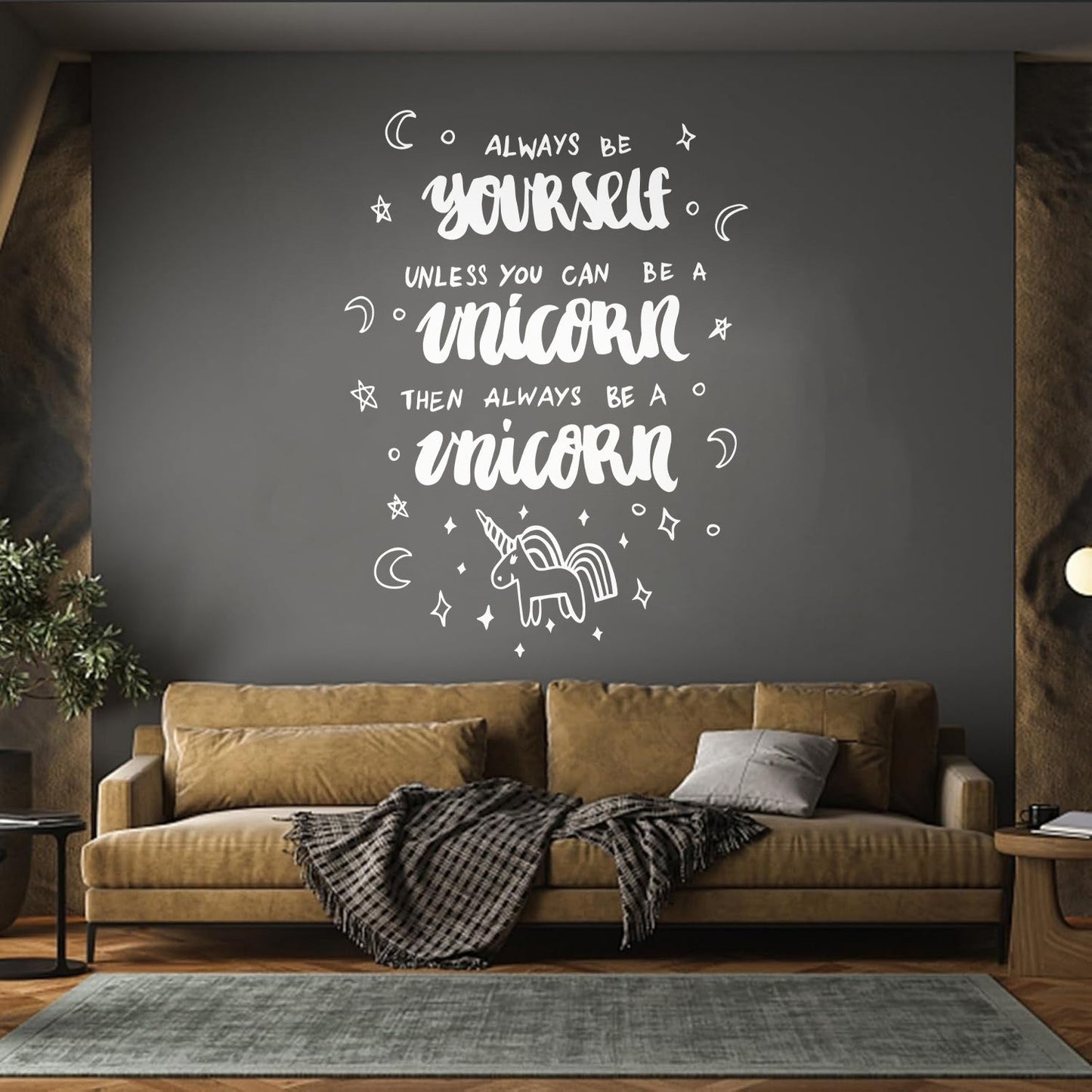 Wall Stickers Paster Paper Fantasy Unicorn Funny Phrase Quote Bedroom Do Not Damage The Wall Surface
