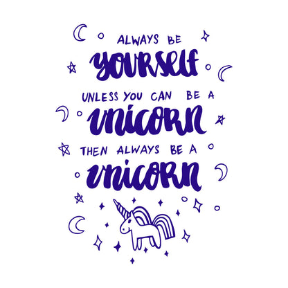 Wall Stickers Paster Paper Fantasy Unicorn Funny Phrase Quote Bedroom Do Not Damage The Wall Surface