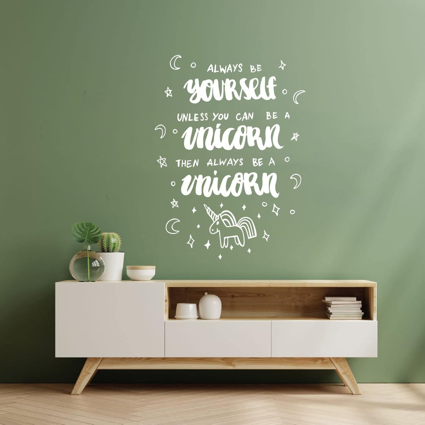 Wall Stickers Paster Paper Fantasy Unicorn Funny Phrase Quote Bedroom Do Not Damage The Wall Surface