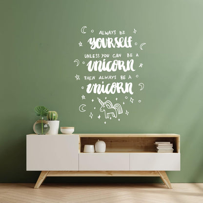 Wall Stickers Paster Paper Fantasy Unicorn Funny Phrase Quote Bedroom Do Not Damage The Wall Surface