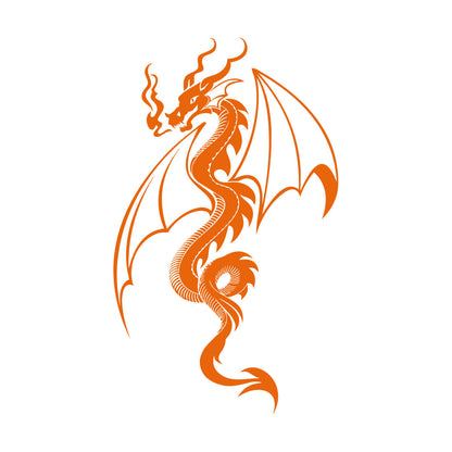 Wall Vinyl Sticker Decor Fire Breathing Dragon Fantasy Fairy Tale Multi Color Selection