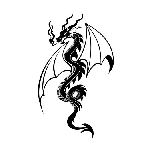 Wall Vinyl Sticker Decor Fire Breathing Dragon Fantasy Fairy Tale Multi Color Selection