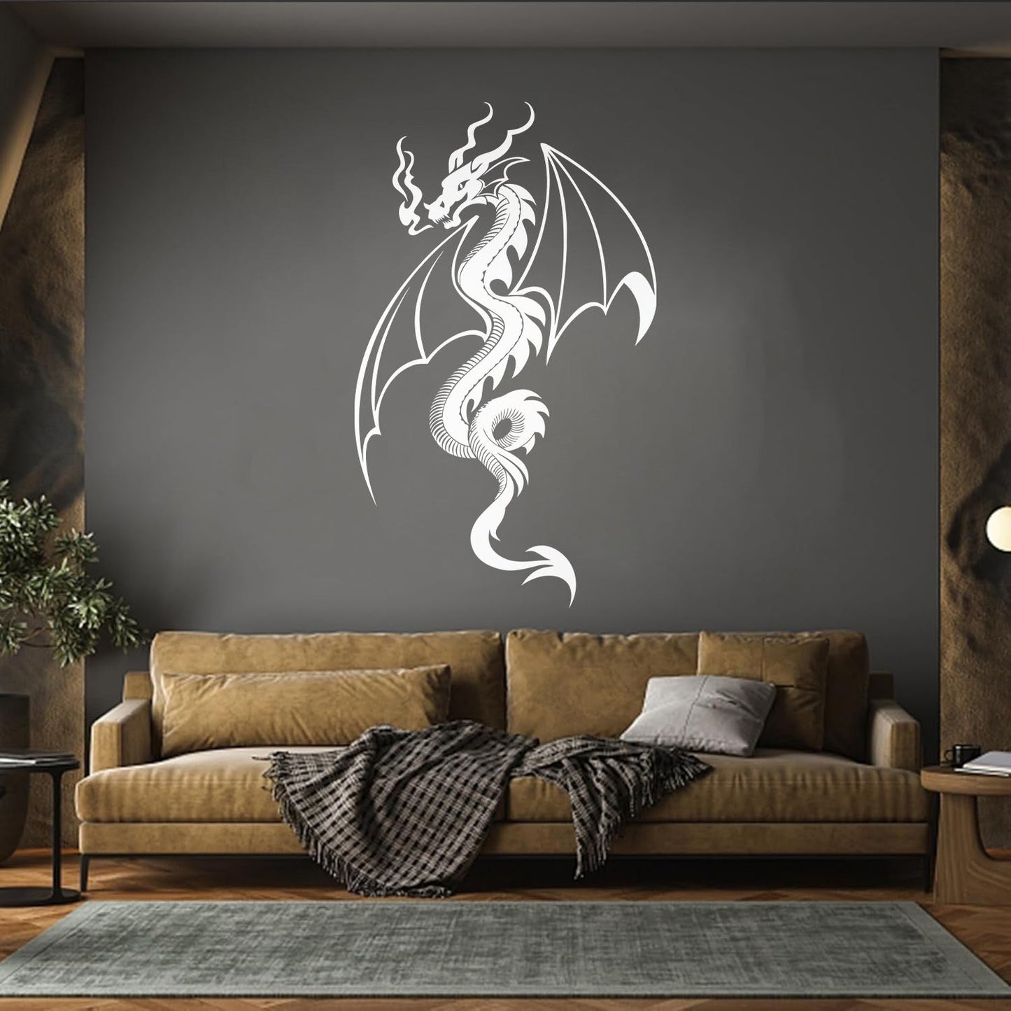 Wall Vinyl Sticker Decor Fire Breathing Dragon Fantasy Fairy Tale Multi Color Selection